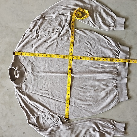 Men's silk / cotton taupe gray beige mock neck sweater Pronto-Uomo Large - Picture 4 of 7